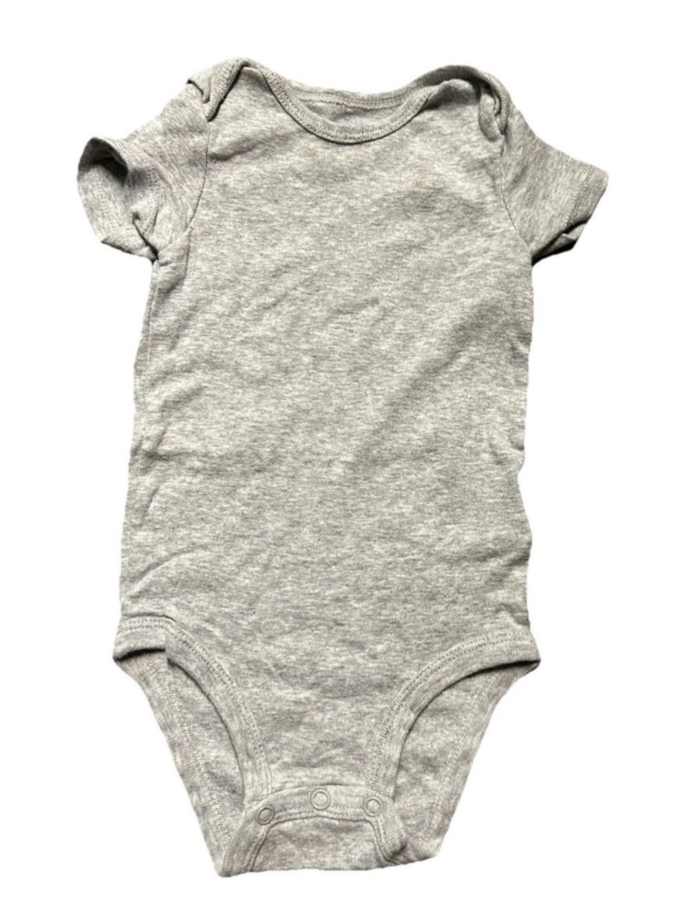 Baby Solid Short Sleeve Bodysuits Grey Navy Blue Stripes Size 3-6 Months - Picture 7 of 7
